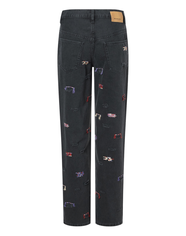 이자벨마랑남성 [ISABEL MARANT MEN] 블랙 데미지장식 면 데님팬츠 착용컷