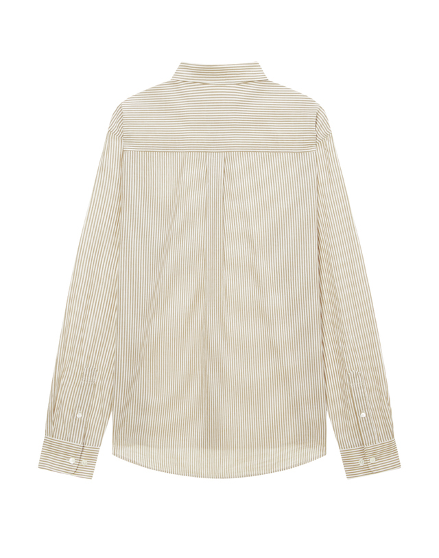 이자벨마랑남성 [ISABEL MARANT MEN] 옐로우 스트라이프 면 긴팔캐주얼셔츠 진한 노랑 착용컷