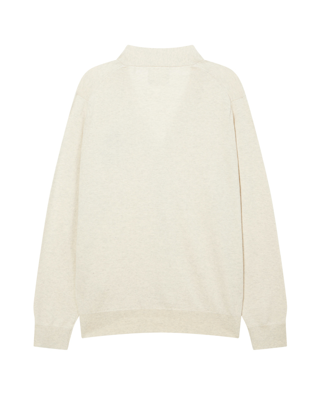 이자벨마랑남성 [ISABEL MARANT MEN] 그레이 로고배색 울혼방 가디건 밝은 그레이 착용컷