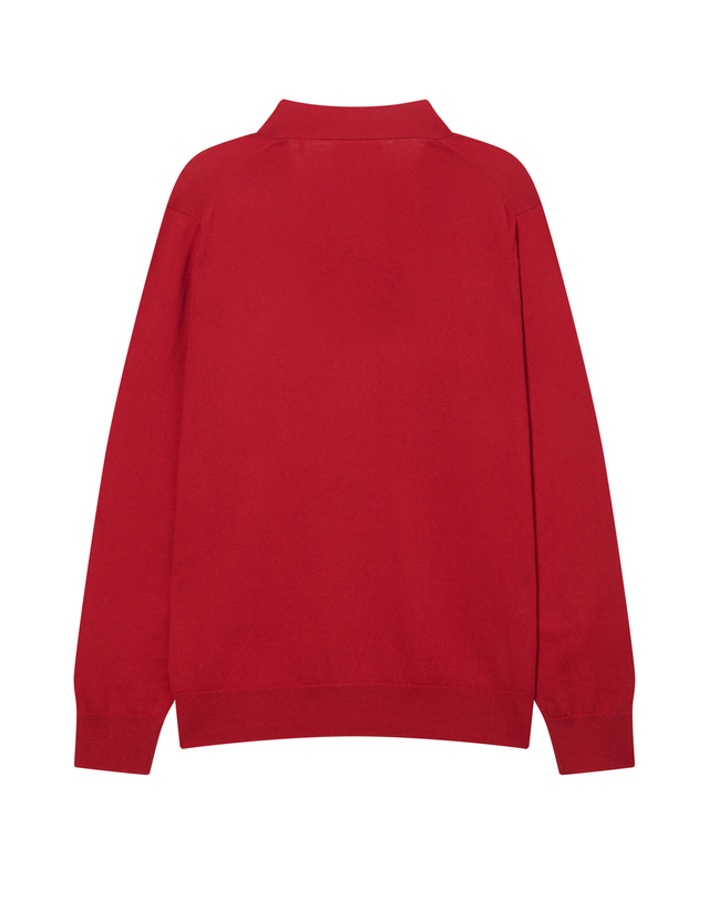 이자벨마랑남성 [ISABEL MARANT MEN] 레드 로고배색 울혼방 가디건 착용컷