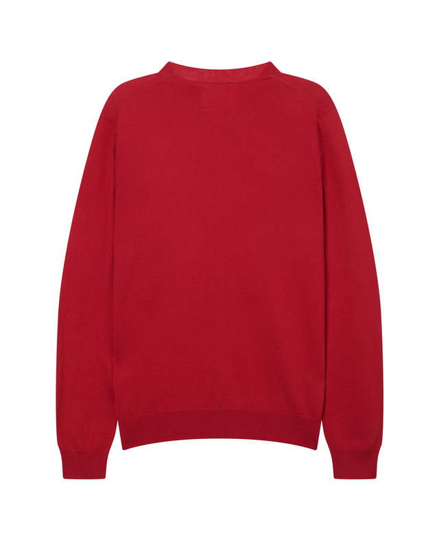 이자벨마랑남성 [ISABEL MARANT MEN] 레드 로고배색 울혼방 니트 착용컷
