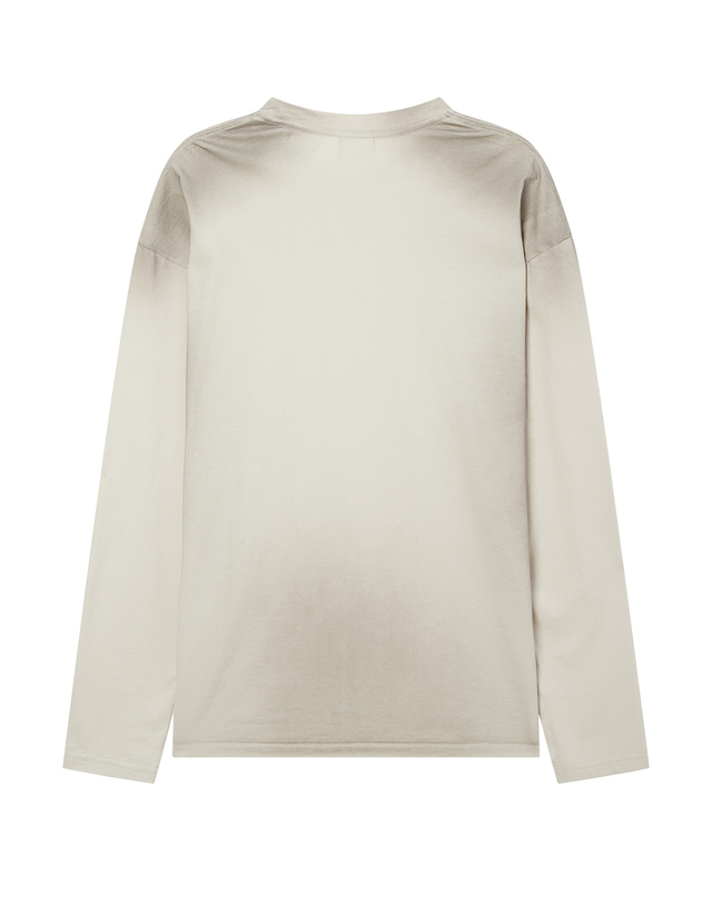 이자벨마랑남성 [ISABEL MARANT MEN] 베이지 프린트배색 면 긴팔티셔츠 착용컷