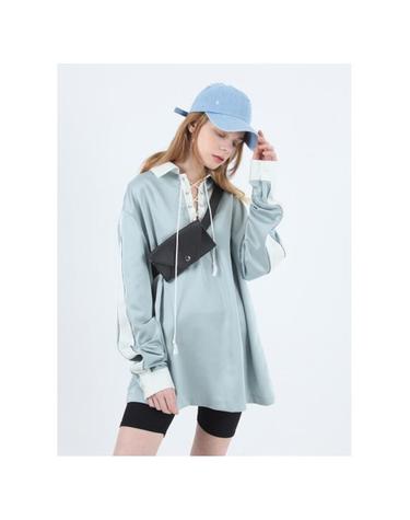 유니섹스 오버핏 사틴 롱 슬리브 티셔츠_민트