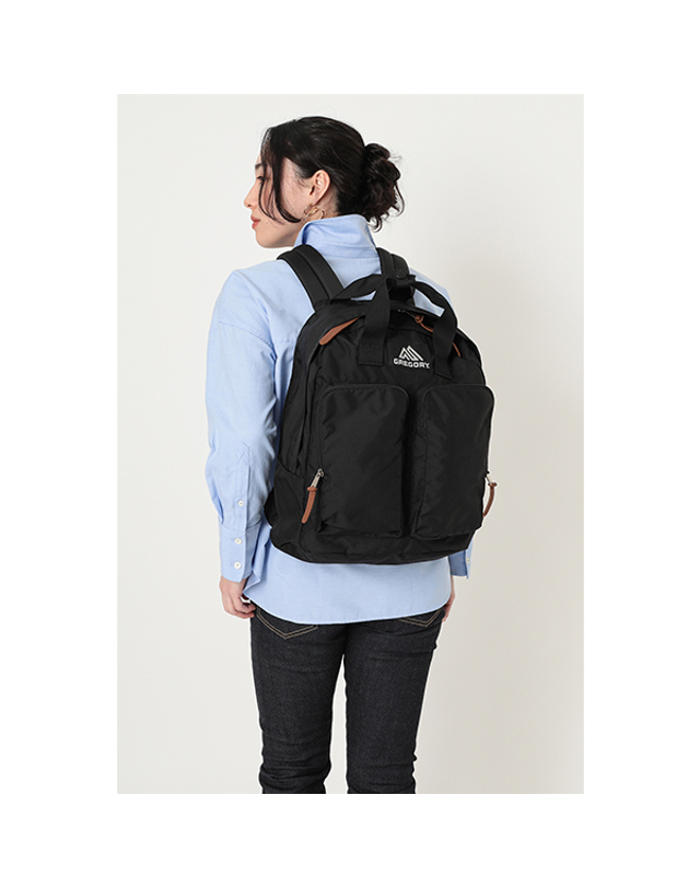 그레고리 그레고리 트윈 포켓 백팩 - BLACK 18L (09J29379) 착용컷