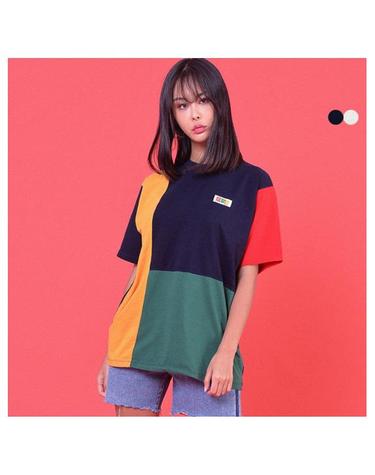 멀티 컬러블럭 티셔츠