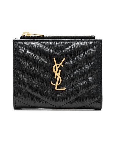 [SAINT LAURENT] 생로랑 모노그램 캐비어 반지갑 575879-BOW01-1000