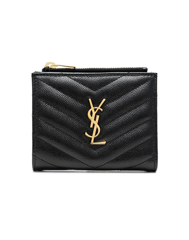 생 로랑 [SAINT LAURENT] 생로랑 모노그램 캐비어 반지갑 575879-BOW01-1000 착용컷