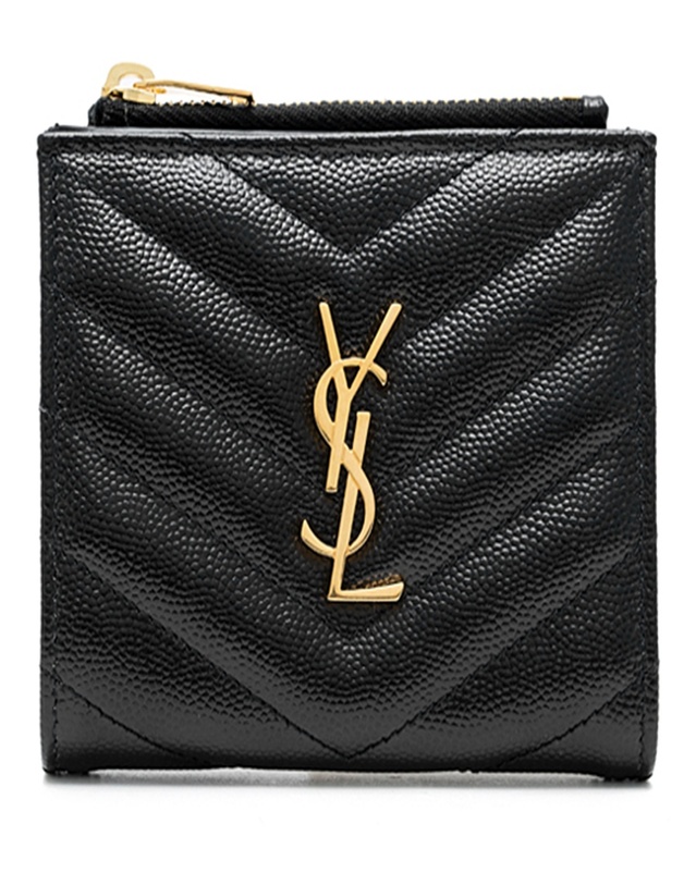 생 로랑 [SAINT LAURENT] 생로랑 모노그램 캐비어 반지갑 575879-BOW01-1000 착용컷