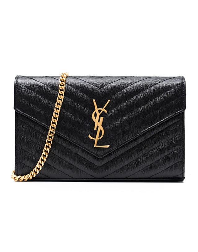 생 로랑 [SAINT LAURENT] 생로랑 마틀라세 모노그램 체인 지갑 377828-BOW01-1000 착용컷