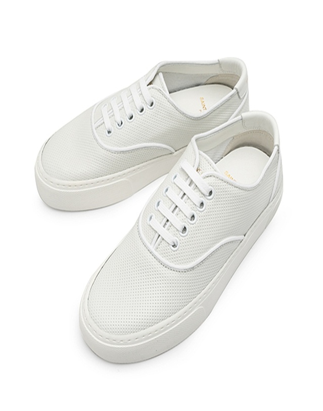 생 로랑 [SAINT LAURENT] 생로랑 그레인 가죽 베니스 스니커즈 584766-1JZ80-9030 착용컷