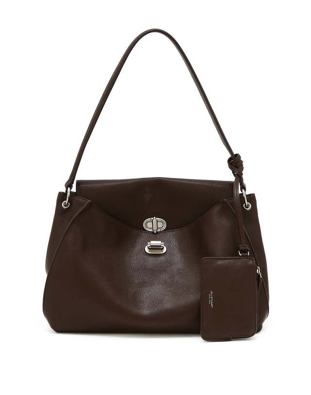 질스튜어트 뉴욕 액세서리 [AUBE] 가죽 오브 장식 숄더백 M 다크브라운 진한 브라운 상세