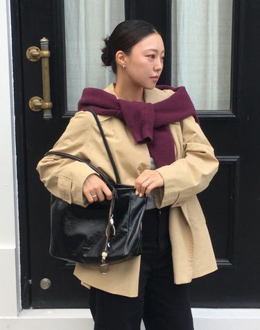 [FACETTE] 파세트 폴더블 소가죽 쇼퍼백 블랙