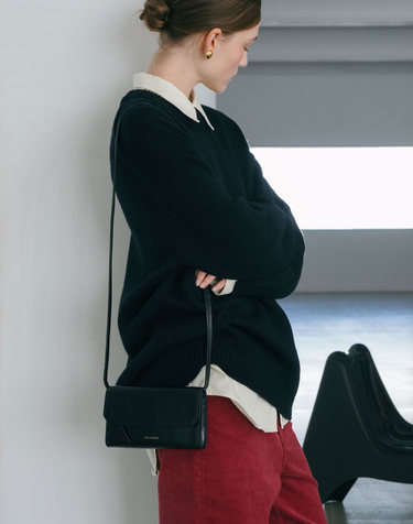 [FACETTE] 파세트 소가죽 미니크로스 블랙