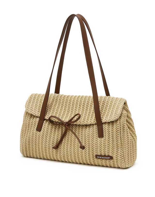 질 바이 질스튜어트 [SUMMER BAG][벨라] 리본 숄더백_라탄 브라운 착용컷