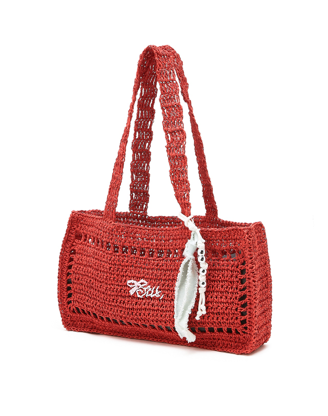 질 바이 질스튜어트 [SUMMER BAG][아이르] 라피아 숄더백_레드 착용컷