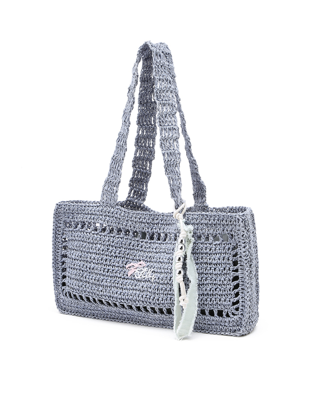 질 바이 질스튜어트 [SUMMER BAG][아이르] 라피아 숄더백_라이트블루 밝은 블루 착용컷
