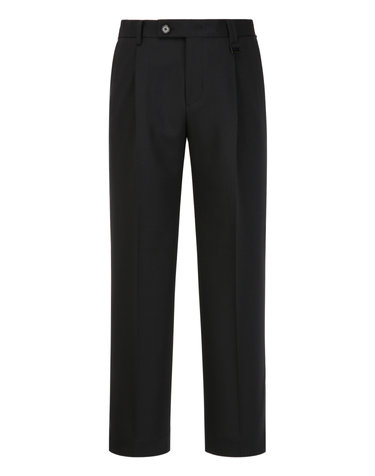 [THE TWILL] [G.B.Conte] [SEMIWIDE-FIT] 원턱 셋업 팬츠 - 블랙