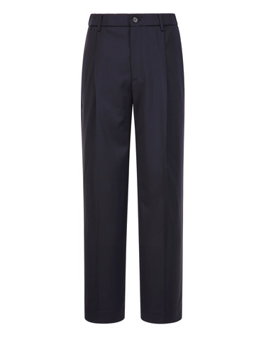 [MARZOTTO] [TAPERED-FIT] 울 블렌드 스트링 팬츠 - 다크네이비