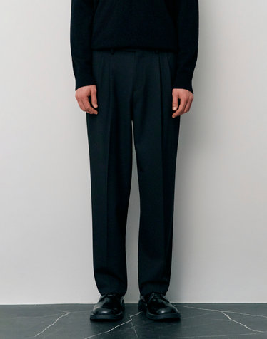 [THE TWILL] [TOLLEGNO] [SEMIWIDE-FIT] 울 셋업 팬츠 - 다크그레이