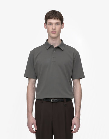 [GENTLE JERSEY] 다크그레이 반팔 카라 레귤러핏 티셔츠