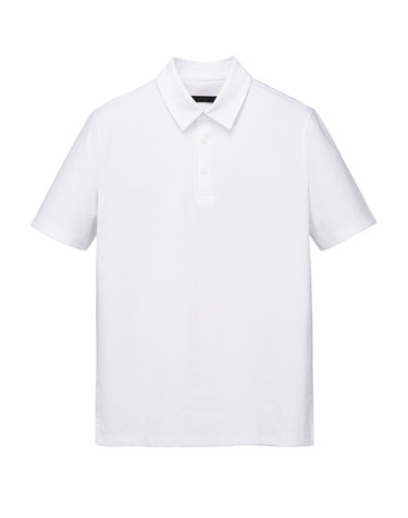 [GENTLE JERSEY] 화이트 반팔 카라 레귤러핏 티셔츠