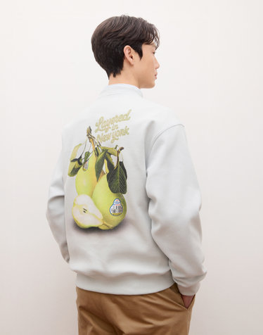 [NEW YORK PALETTE] NEWYORK PEAR 그래픽 맨투맨 - 라이트그린