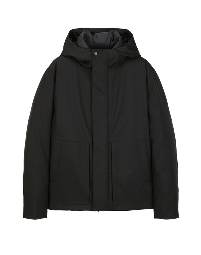 질스튜어트 뉴욕 남성 구스다운 후드 점퍼 - 블랙 착용컷