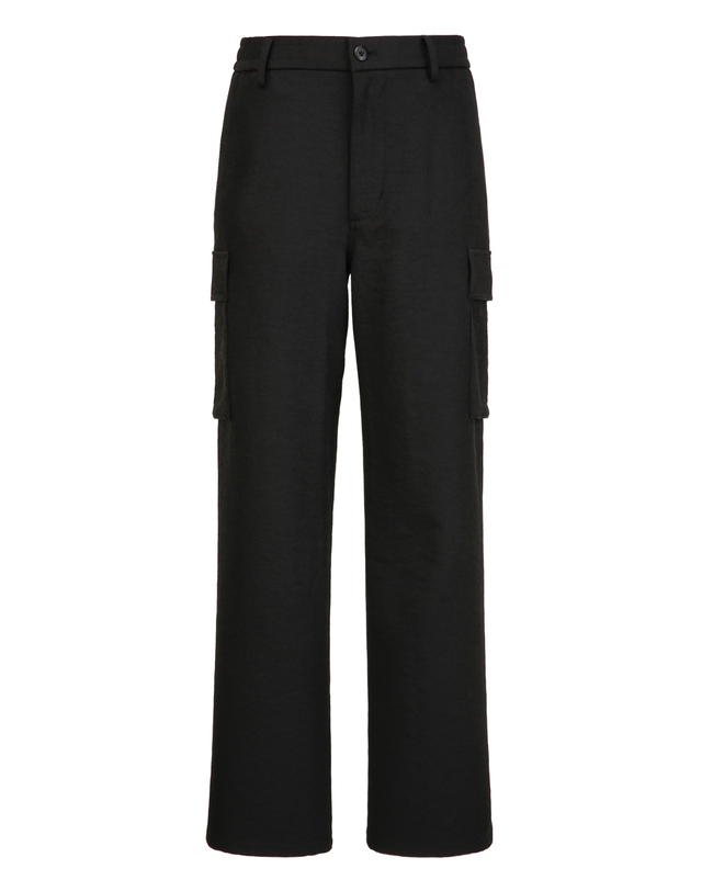 질스튜어트 뉴욕 남성 [THE TWILL] [WIDE-FIT] 트윌 밴딩 카고 팬츠 - 블랙 착용컷