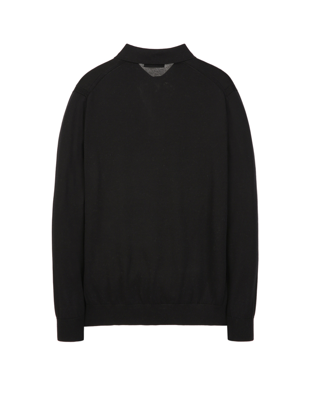 질스튜어트 뉴욕 남성 [ITALY YARN][THE TWILL] 실크 블렌드 카라 니트 - 블랙 착용컷