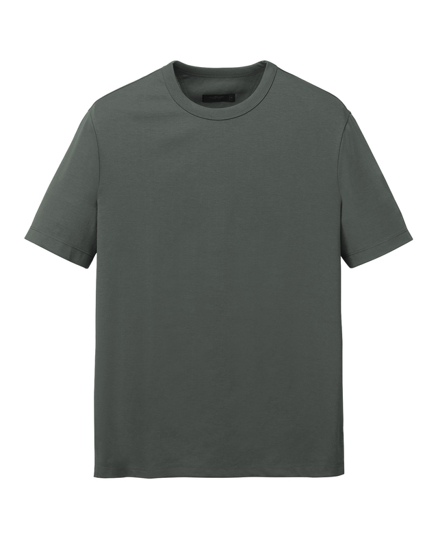 질스튜어트 뉴욕 남성 [GENTLE JERSEY] 카키 반팔 레귤러핏 티셔츠 착용컷