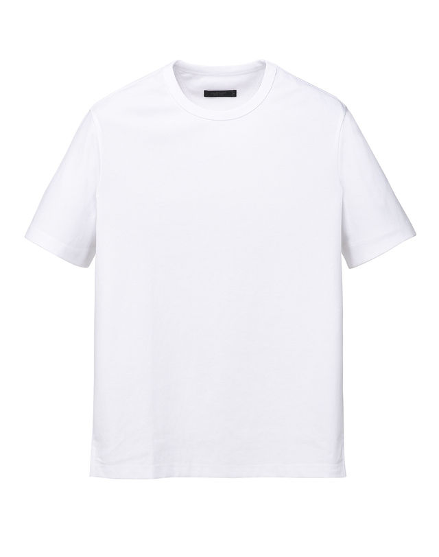 질스튜어트 뉴욕 남성 [GENTLE JERSEY] 화이트 반팔 레귤러핏 티셔츠 흰색 착용컷