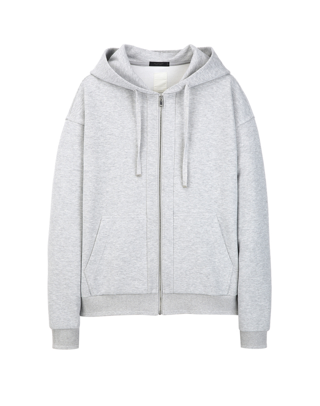 질스튜어트 뉴욕 남성 [NEW YORK SWEAT] UrbanShell 후드집업 - 라이트그레이 밝은 그레이 착용컷