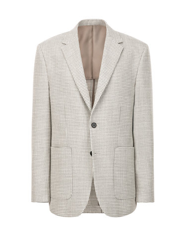 [THE TWILL] [GUABELLO] 울린넨 마이크로 체크 자켓 - 라이트베이지