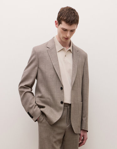 [THE TWILL] [LOROPIANA 원단]스트레치셋업 자켓 - 세피아