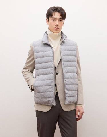 [THE TWILL] 캐시미어 블렌드 경량 다운 베스트 - 라이트그레이