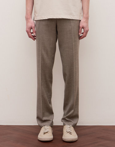 [THE TWILL][LOROPIANA 원단][ORDINARY-FIT] JERSELY 셋업 팬츠 - 세피아