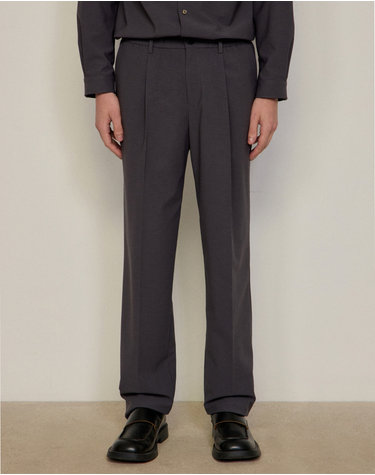[360SERIES][TAPERED FIT]  기능성 원턱 테이퍼드 셋업 팬츠 - 다크그레이