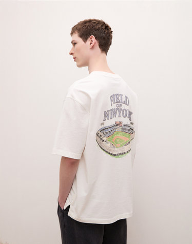 [NEWYORK PALETTE] SUMMER LEAGUE 그래픽 티셔츠 - 화이트