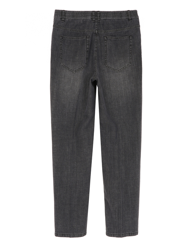 질스튜어트 뉴욕 남성 [TAPERED-FIT] 린넨 블렌드 서머 데님 팬츠 - 다크그레이 진한 그레이 착용컷
