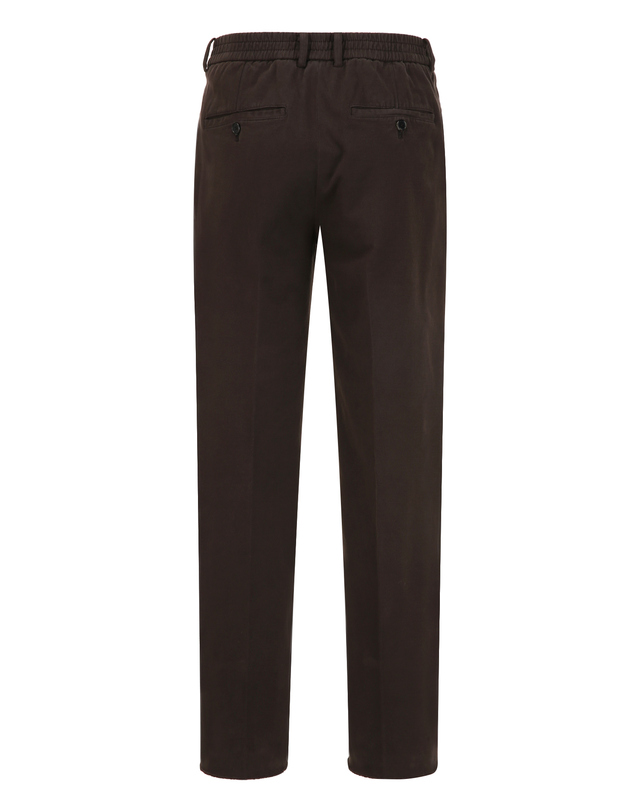 질스튜어트 뉴욕 남성 [TAPERED FIT] 가먼트다잉 스트링 코튼 팬츠 - 다크브라운 진한 브라운 착용컷