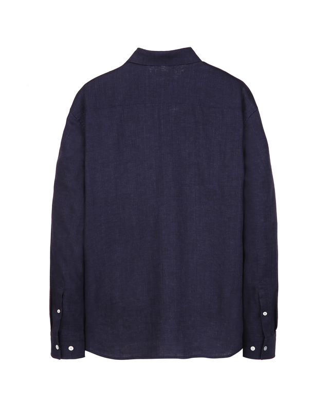질스튜어트 뉴욕 남성 [THE TWILL] 내추럴 스트레치 린넨 100% 셔츠 - 네이비 착용컷