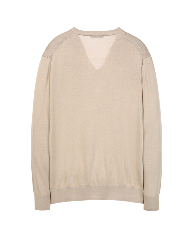 질스튜어트 뉴욕 남성 [ITALY YARN][THE TWILL] 실크 블렌드 니트 가디건 - 베이지 착용컷