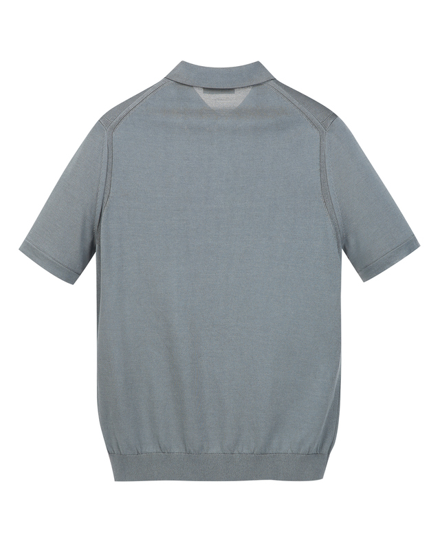 질스튜어트 뉴욕 남성 [ITALY YARN][THE TWILL] 실크 블렌드 카라 니트 - 다크그레이 진한 그레이 착용컷