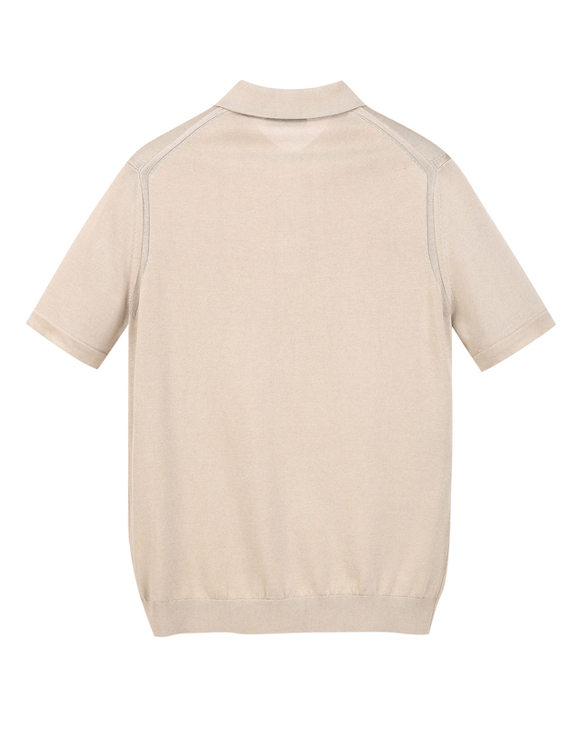 질스튜어트 뉴욕 남성 [ITALY YARN][THE TWILL] 실크 블렌드 카라 니트 - 베이지 착용컷