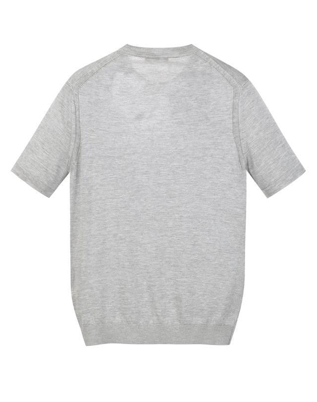 질스튜어트 뉴욕 남성 [ITALY YARN][THE TWILL] 실크 블렌드 크루넥 니트 - 그레이 착용컷