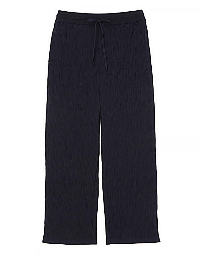 질스튜어트 뉴욕 남성 [Pleats] [SEMIWIDE-FIT] 플리츠 니트 팬츠 - 다크네이비 진한 네이비 착용컷