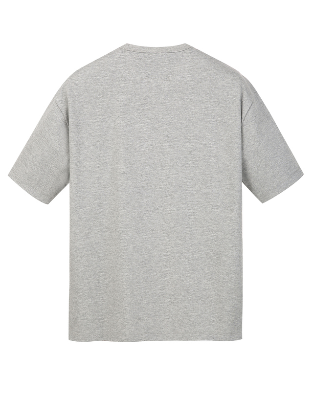 질스튜어트 뉴욕 남성 [SOFT TWILL] 세미오버핏 라운드 티셔츠 - 그레이 착용컷