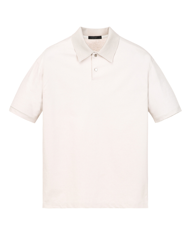 질스튜어트 뉴욕 남성 [THE TWILL] 린넨 블렌드 티셔츠 - 라이트베이지 밝은 베이지 착용컷