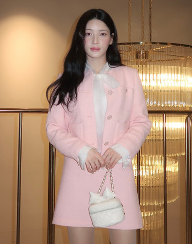 코랄 포켓 소매 커프스 울혼방 트위드자켓