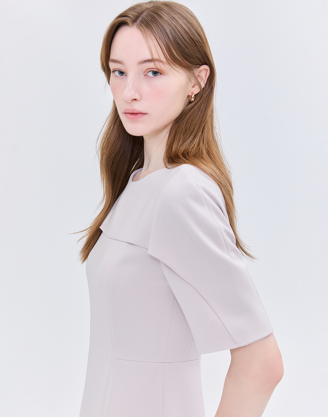 질스튜어트 뉴욕 여성 핑크 레이어드 반팔원피스 밝은 핑크 착용컷